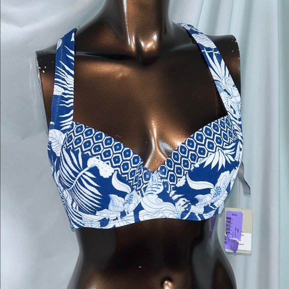 Tommy Bahama Island Cays Blooms cross back Bikini Top - 34DD - New - Picture 2 of 7